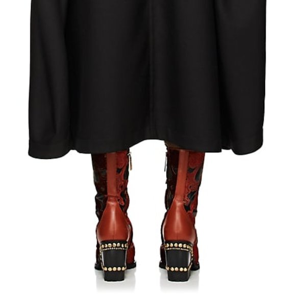 NIB Chloe Rylee Velvet & Leather Ankle Boots Size 39 - Picture 8 of 12